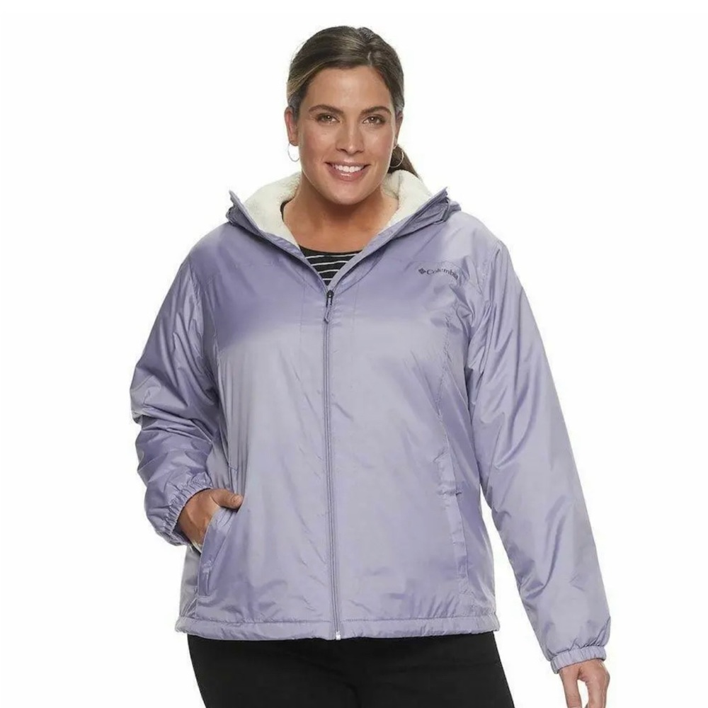 Columbia Womens Switchback Faux Sherpa Lined Jacket Size Small Lilac Dusty Iris‎